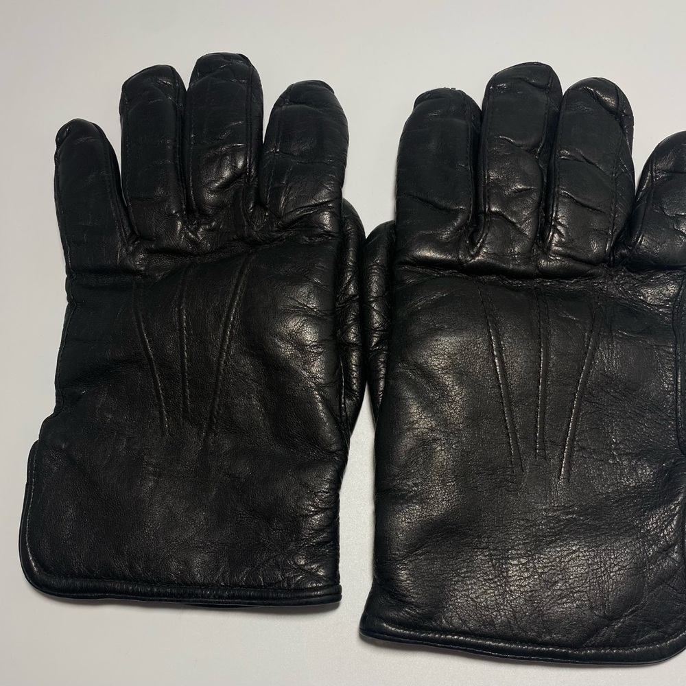 Vintage Men’s Leather Motorcycle Gloves Fur Lined